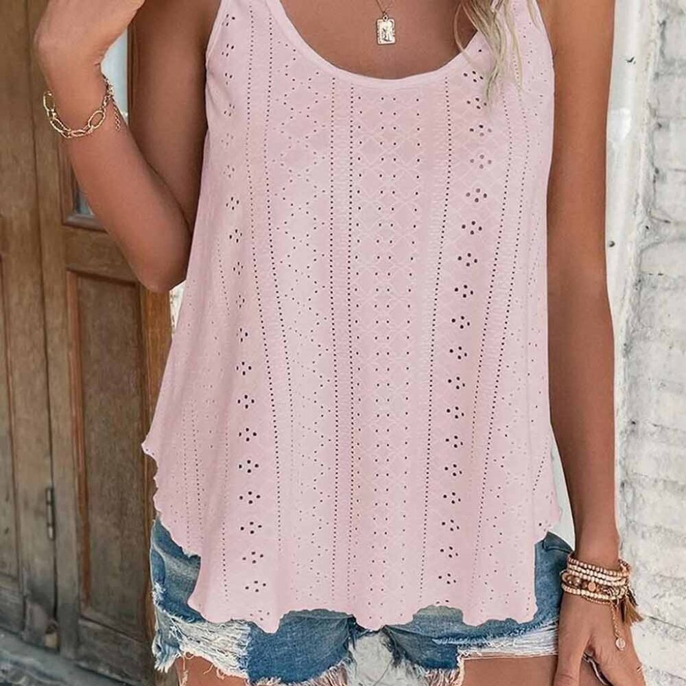 Pink V Back Tank Top